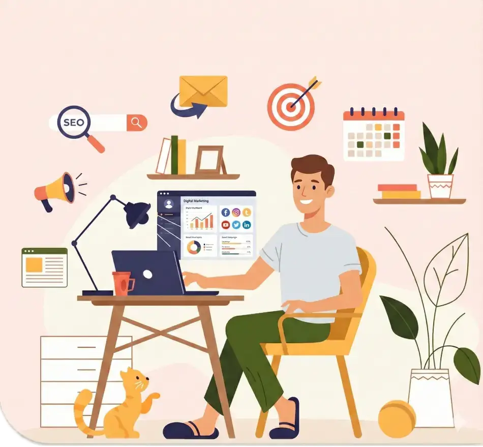 Profesyonel sosyal medya ajansı hizmetleri, dijital pazarlama danışmanlığı ve reklam yönetimi için freelance uzmanlar.